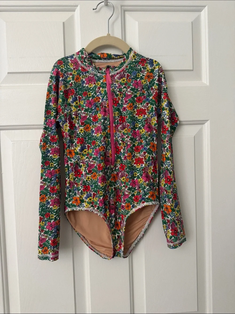 Crewcuts UPF 50+ Kids Rash Guard One-Piece - Floral Print - EUC